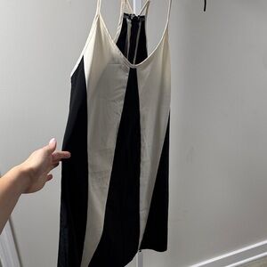 SHEIN Black and Cream Striped Dress